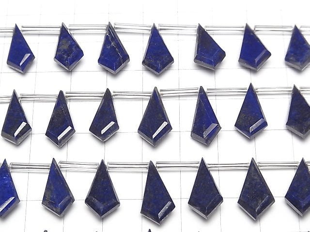 [Video]High Quality Lapislazuli AA++ Deformed Diamond Faceted 1strand (9pcs)