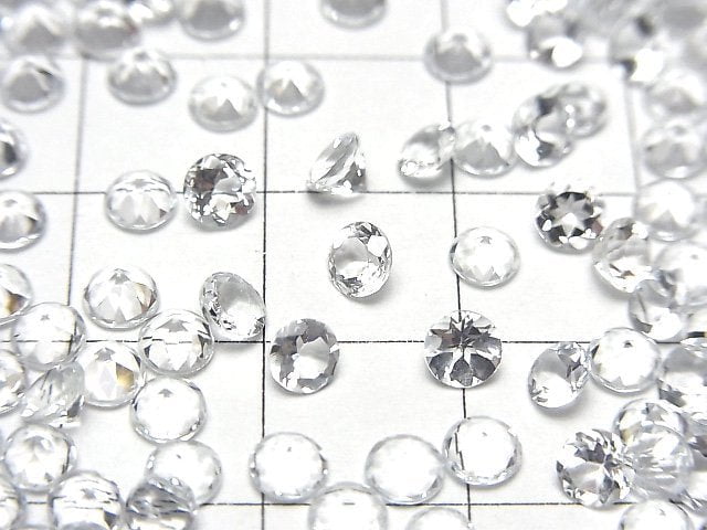 [Video]High Quality Goshenite AAA Loose stone Round Faceted 4x4mm 5pcs