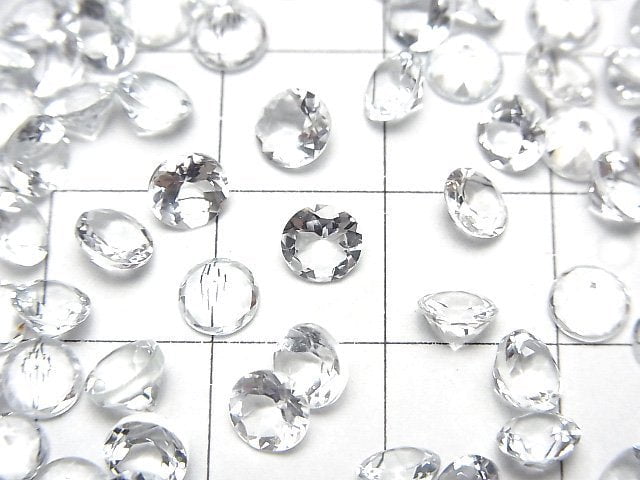 [Video]High Quality Goshenite AAA Loose stone Round Faceted 5x5mm 5pcs
