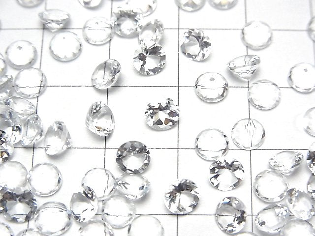 [Video]High Quality Goshenite AAA Loose stone Round Faceted 5x5mm 5pcs