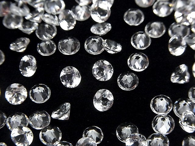 [Video]High Quality Goshenite AAA Loose stone Round Faceted 5x5mm 5pcs