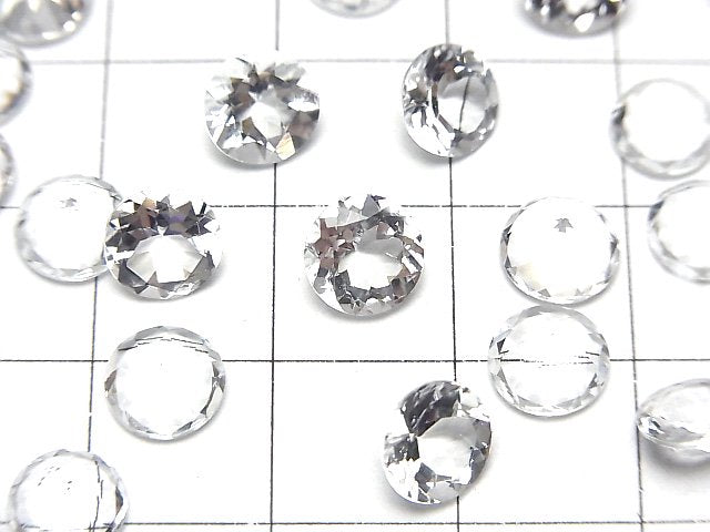 [Video]High Quality Goshenite AAA Loose stone Round Faceted 7x7mm 2pcs
