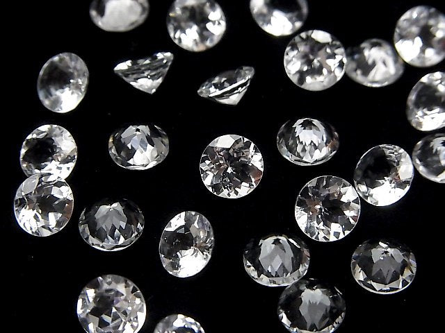 [Video]High Quality Goshenite AAA Loose stone Round Faceted 7x7mm 2pcs