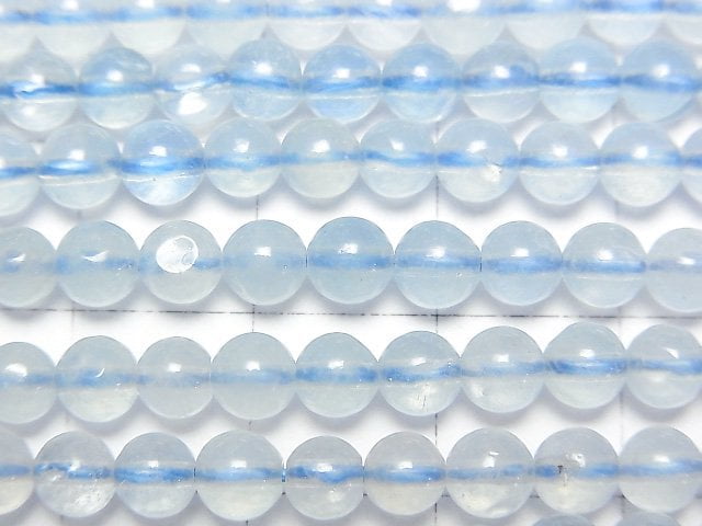 [Video]Aquamarine AA+ Round 4mm 1strand beads (aprx.15inch/38cm)