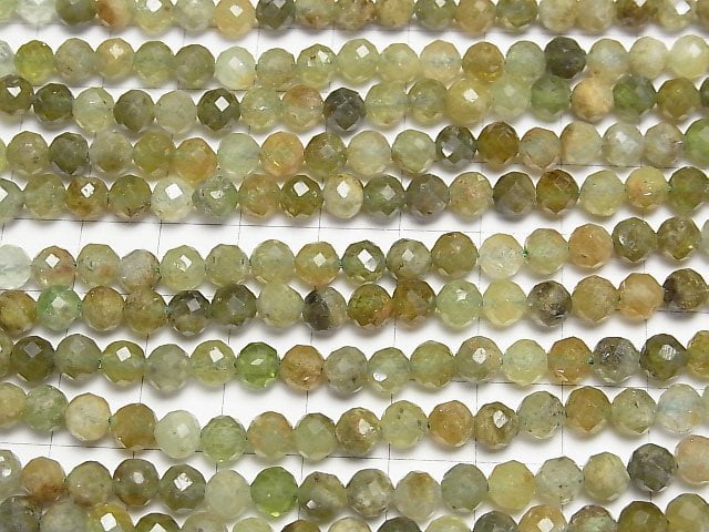 [Video] High Quality! Grossular Garnet AA 64Faceted Round 6mm 1strand beads (aprx.15inch/37cm)