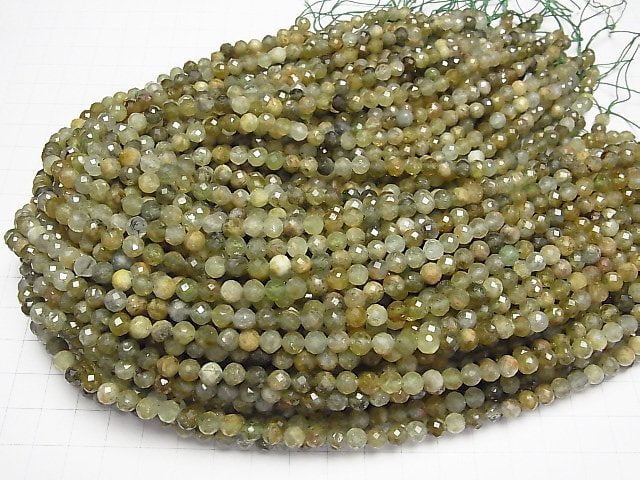 [Video] High Quality! Grossular Garnet AA 64Faceted Round 6mm 1strand beads (aprx.15inch/37cm)