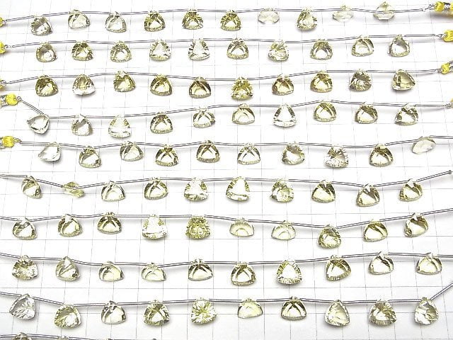 [Video]High Quality Lemon Quartz AAA Triangle Concave Cut 10x10mm 1strand (9pcs )