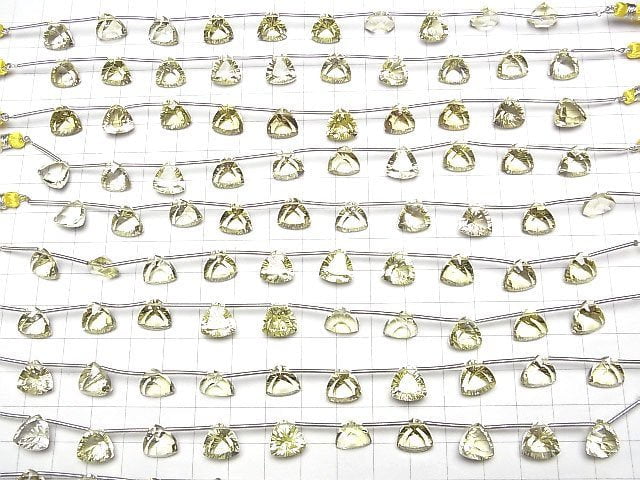 [Video]High Quality Lemon Quartz AAA Triangle Concave Cut 10x10mm 1strand (9pcs )