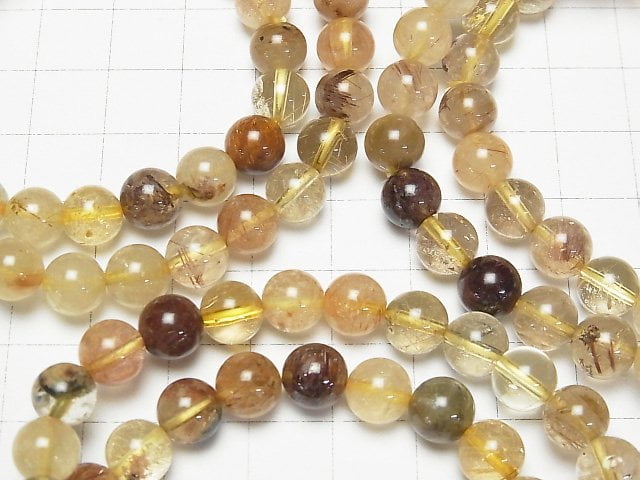 [Video] Multicolor Rutilated Quartz AA Round 8mm Bracelet