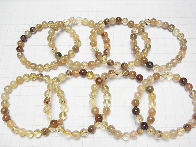 [Video] Multicolor Rutilated Quartz AA Round 8mm Bracelet