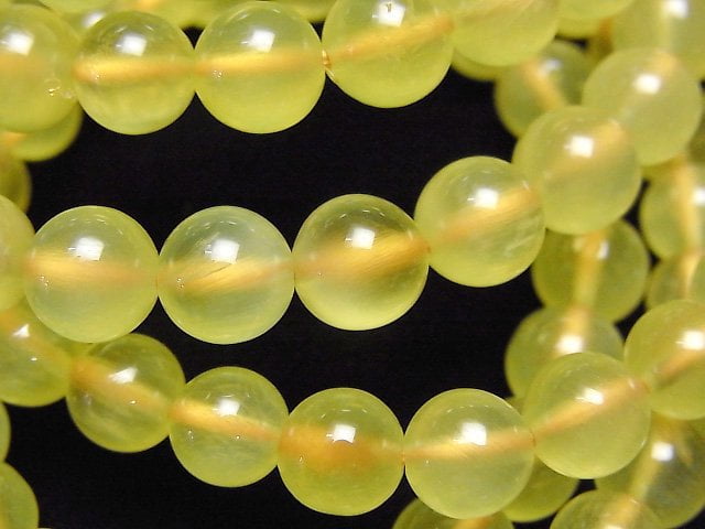 [Video] Yellow Prehnite AAA Round 6mm Bracelet