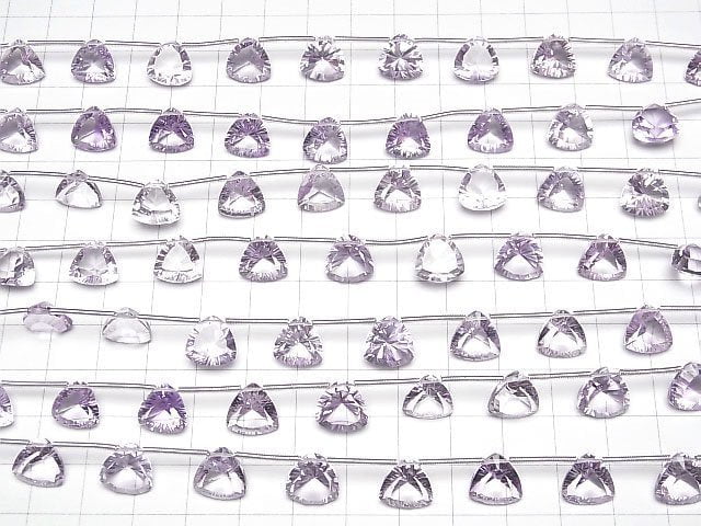 [Video] High Quality Pink Amethyst AAA Triangle Concave Cut 10x10mm 1strand (9pcs )