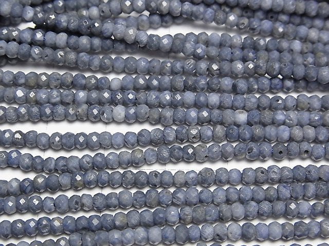 [Video] High Quality! BlueSponge Coral Faceted Button Roundel 3x3x2mm 1strand beads (aprx.15inch/37cm)