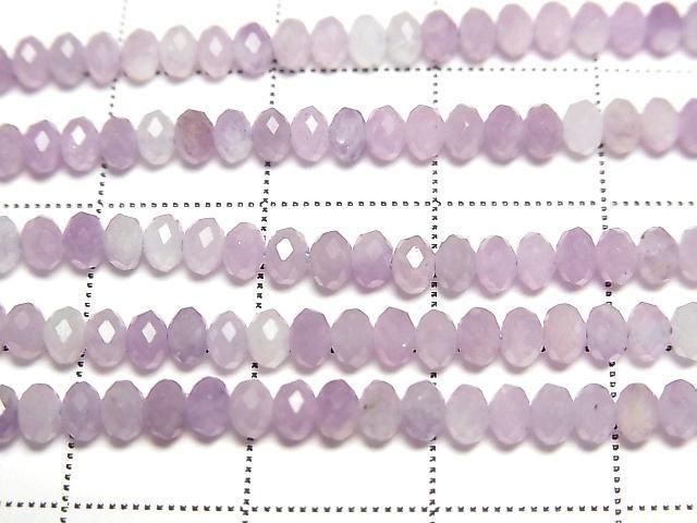 [Video] High Quality! Lepidolite AA+ Faceted Button Rondelle 3.5x3.5x2.5mm 1strand beads (aprx.15inch/37cm)