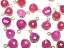 [Video]High Quality Fuchsia Pink Chalcedony AAA Bezel Setting Chestnut Shape 9x9mm 18KGP 3pcs