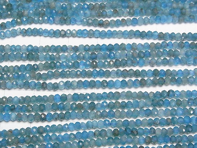 [Video]High Quality! Apatite AA Faceted Button Roundel 3x3x2mm 1strand beads (aprx.15inch/38cm)