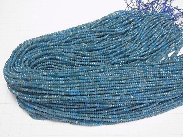 [Video]High Quality! Apatite AA Faceted Button Rondelle 3x3x2mm 1strand beads (aprx.15inch/38cm)