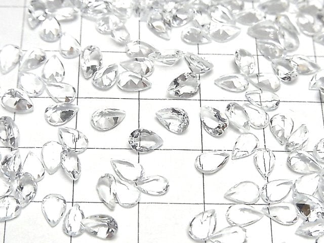 [Video]High Quality Goshenite AAA Loose stone Pear shape Faceted 6x4mm 5pcs