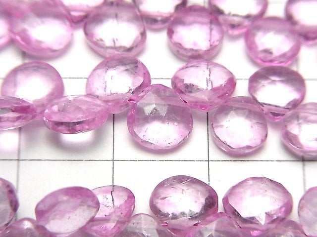 [Video]High Quality Pink Topaz AA++ Chestnut Faceted Briolette half or 1strand beads (aprx.5inch/12cm)