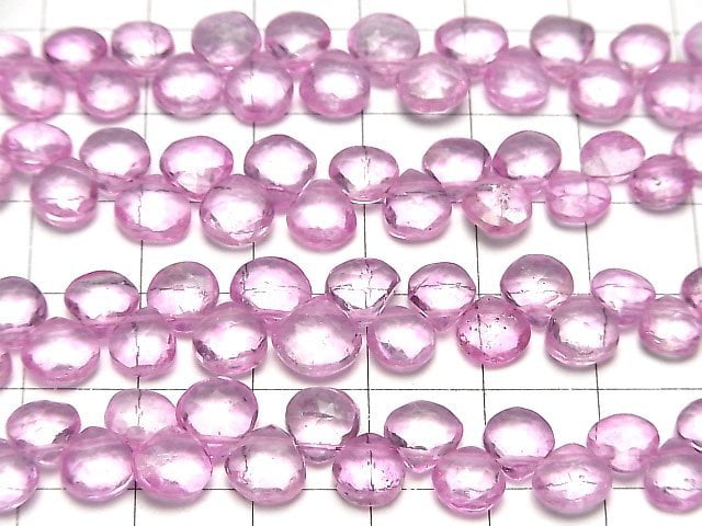[Video]High Quality Pink Topaz AA++ Chestnut Faceted Briolette half or 1strand beads (aprx.5inch/12cm)