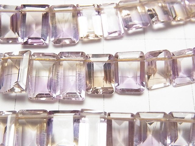 [Video]High Quality Ametrine AAA Rectangle Faceted 1strand (18pcs)