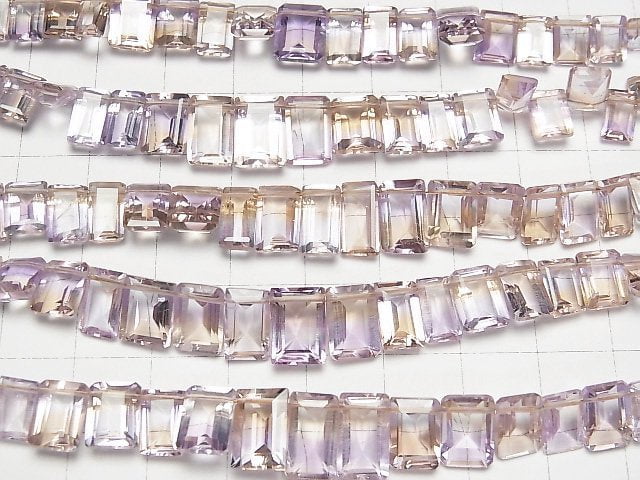 [Video]High Quality Ametrine AAA Rectangle Faceted 1strand (18pcs)