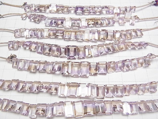 [Video]High Quality Ametrine AAA Rectangle Faceted 1strand (18pcs)