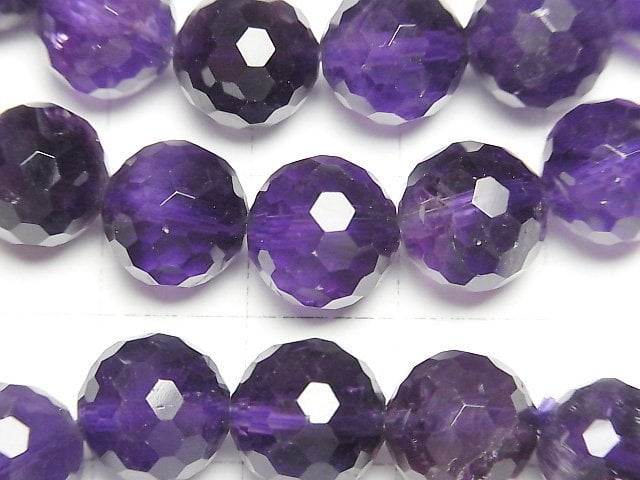 [Video]Amethyst AA+ 128Faceted Round 10mm Bracelet