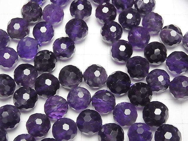 [Video]Amethyst AA+ 128Faceted Round 10mm Bracelet