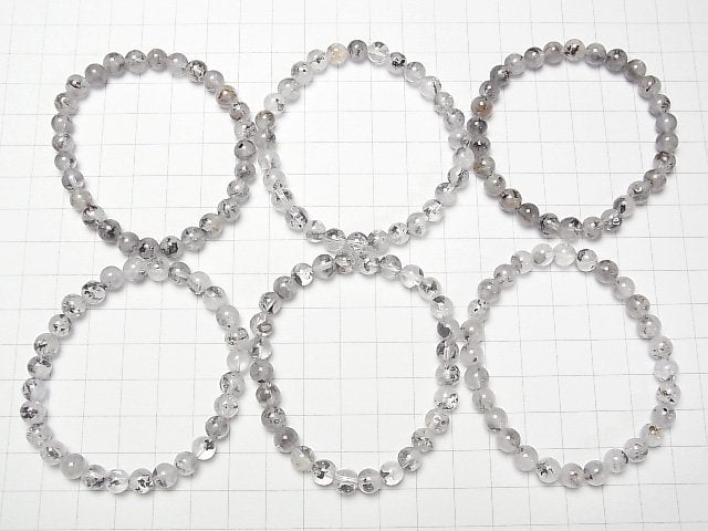 [Video] Zambia Oil in Quartz Round 6.5mm Bracelet