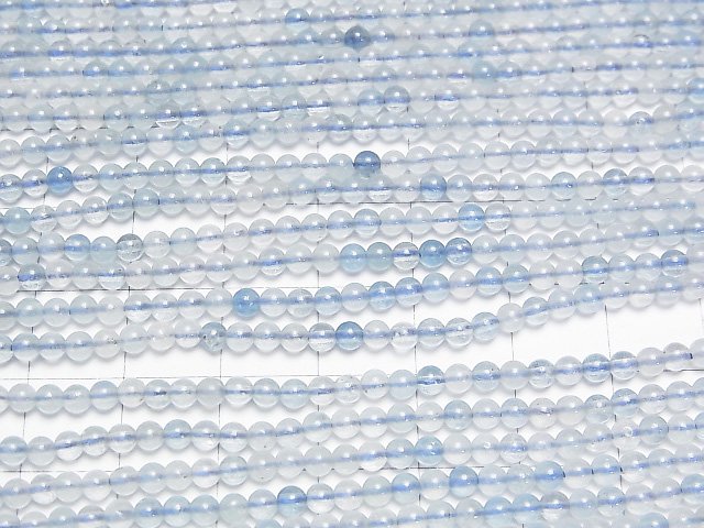 [Video]Aquamarine AA+ Round 3mm 1strand beads (aprx.15inch/37cm)