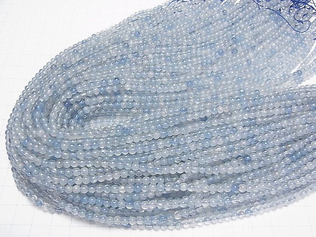 [Video]Aquamarine AA+ Round 4mm 1strand beads (aprx.15inch/37cm)