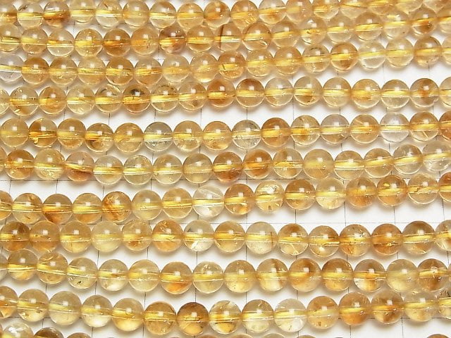 [Video] Phantom Citrine AA Round 6-6.5mm 1strand beads (aprx.15inch/36cm)