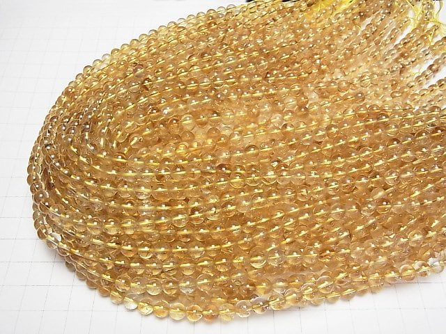 [Video] Phantom Citrine AA Round 6-6.5mm 1strand beads (aprx.15inch/36cm)