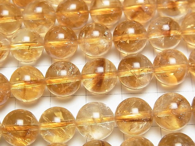 [Video] Phantom Citrine AA Round 10mm half or 1strand beads (aprx.15inch/37cm)