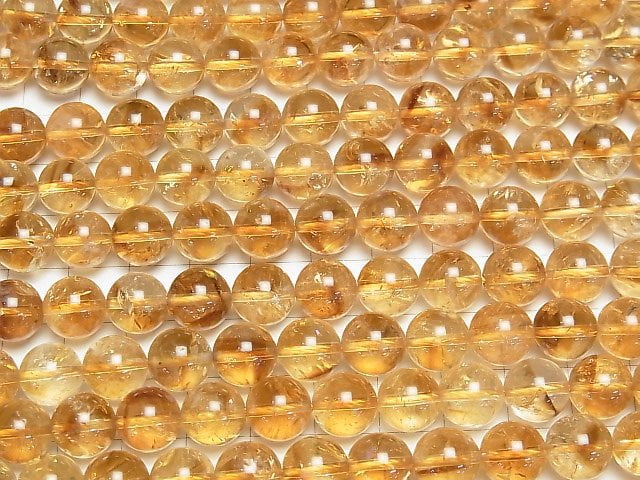 [Video] Phantom Citrine AA Round 10mm half or 1strand beads (aprx.15inch/37cm)