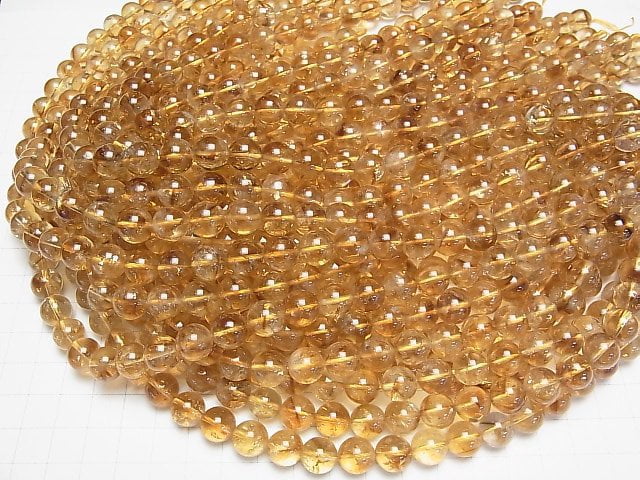 [Video] Phantom Citrine AA Round 10mm half or 1strand beads (aprx.15inch/37cm)