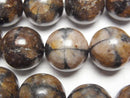 [Video]Chiastolite Round 18mm half or 1strand beads (aprx.6inch/16cm)