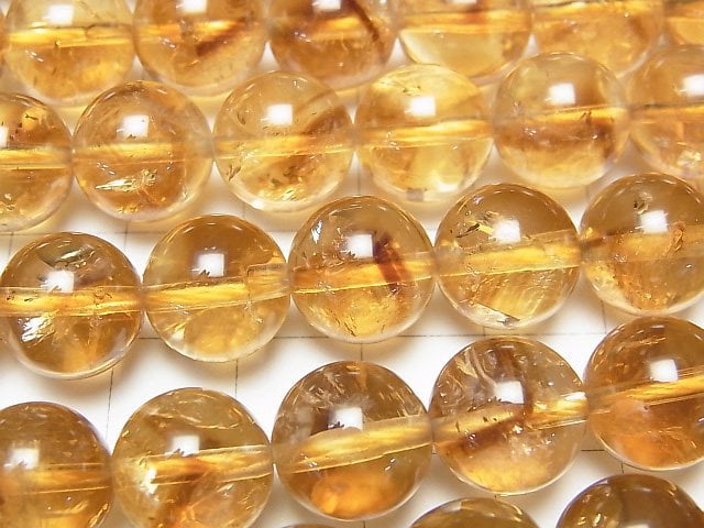 [Video] Phantom Citrine AA Round 12mm half or 1strand beads (aprx.15inch/37cm)