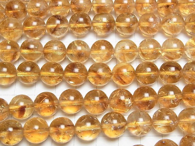 [Video] Phantom Citrine AA Round 12mm half or 1strand beads (aprx.15inch/37cm)