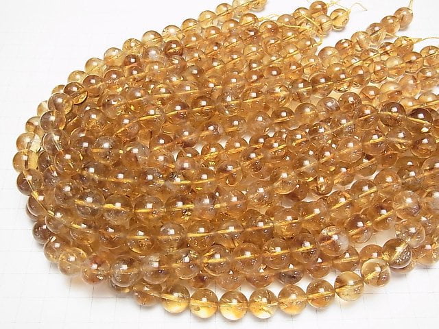 [Video] Phantom Citrine AA Round 12mm half or 1strand beads (aprx.15inch/37cm)