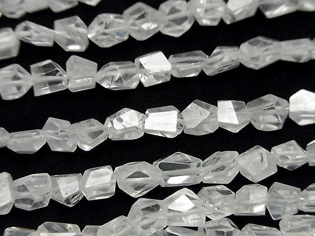 [Video]High Quality Natural White Zircon AA++ Faceted Nugget half or 1strand beads (aprx.7inch/18cm)