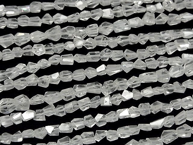 [Video]High Quality Natural White Zircon AA++ Faceted Nugget half or 1strand beads (aprx.7inch/18cm)