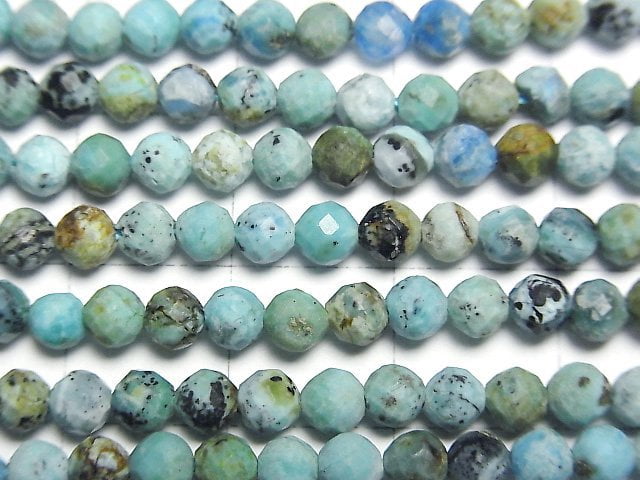 [Video] Natural Turquoise Faceted Round 4mm 1strand beads (aprx.15inch/37cm)