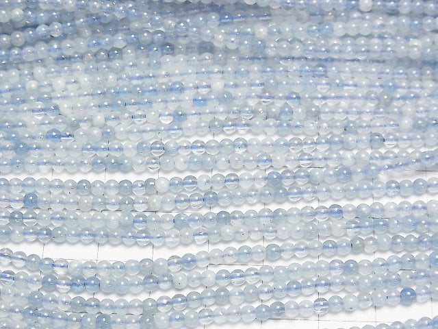 [Video]Aquamarine AA Round 3mm 1strand beads (aprx.15inch/38cm)