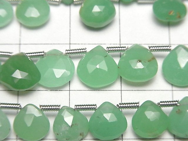 [Video]Chrysoprase AA++ Chestnut Faceted Briolette 1strand beads (aprx.7inch/18cm)
