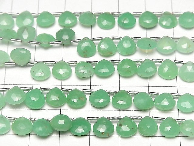 [Video]Chrysoprase AA++ Chestnut Faceted Briolette 1strand beads (aprx.7inch/18cm)