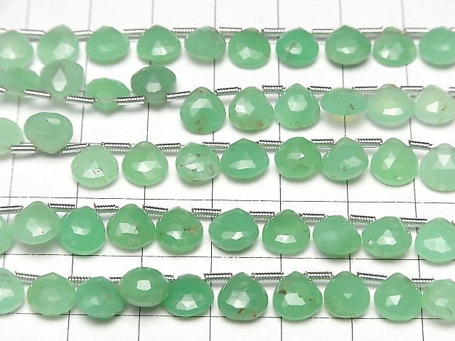 [Video]Chrysoprase AA++ Chestnut Faceted Briolette 1strand beads (aprx.7inch/18cm)