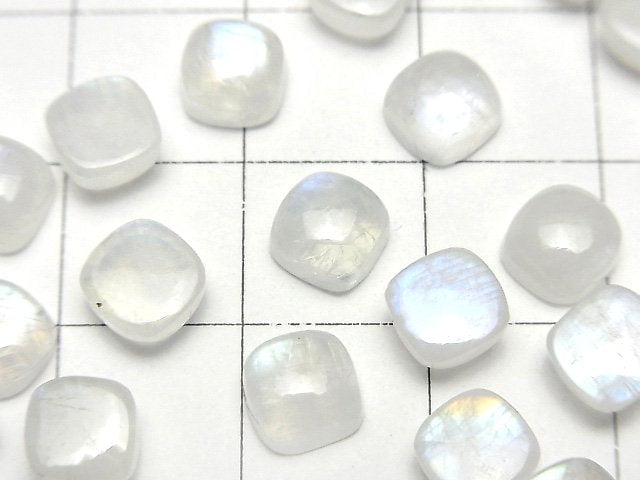 High Quality Rainbow Moonstone AA++ Square Cabochon 6x6mm 5pcs