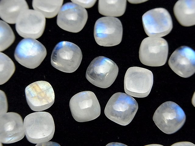 High Quality Rainbow Moonstone AA++ Square Cabochon 6x6mm 5pcs